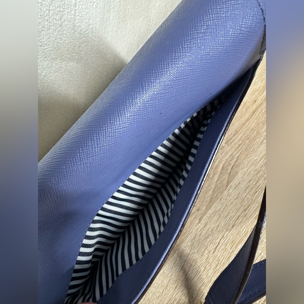 Kate Spade New York Blue Leather Crossbody Bag Adjustable Strap Purse - Picture 13 of 16